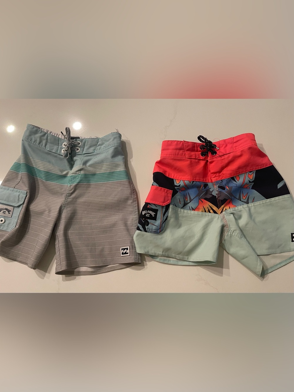 Toddler Billabong Hawaiian Aqua & Coral Boardshorts Duo - set of 2 (3T)